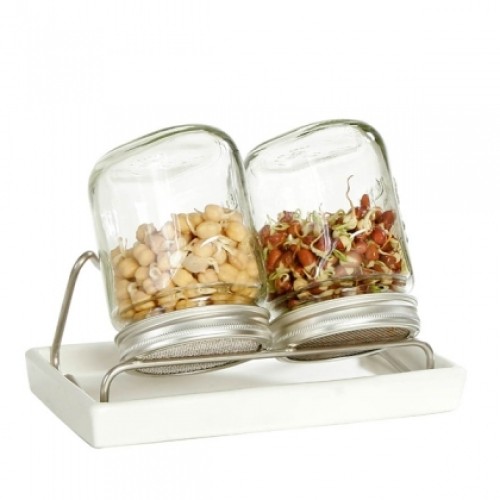 Set De 2 Pinces Et Support Pour Bocaux De Conserve - Acier Inoxydable, Poignée Silicone, Levage Facile